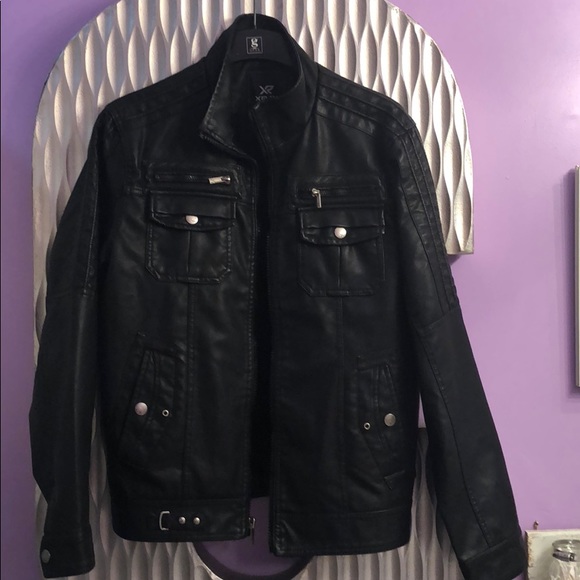X RAY Mens Moto Faux Leather Jacket